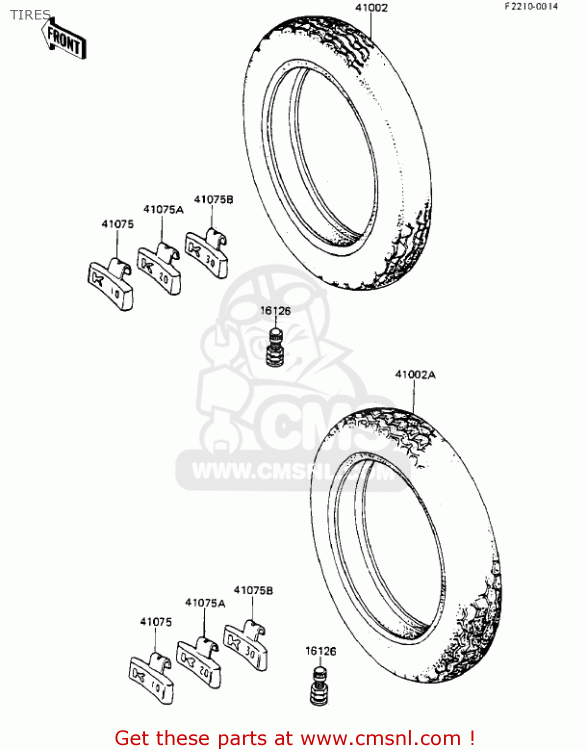 TIRES KZ550F2 SHAFT 1984 USA CALIFORNIA CANADA / LTD
