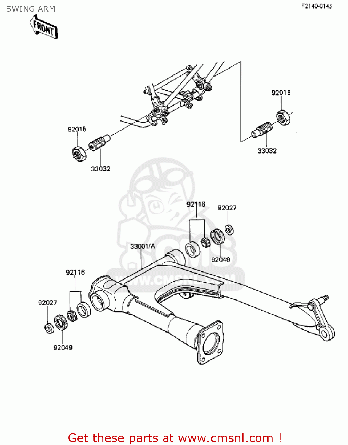 SWING ARM KZ550F2 SHAFT 1984 USA CALIFORNIA CANADA / LTD
