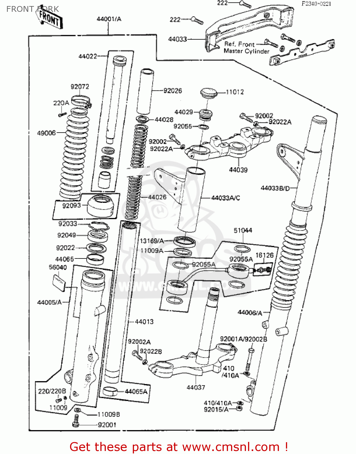 FRONT FORK KZ550F2 SHAFT 1984 USA CALIFORNIA CANADA / LTD