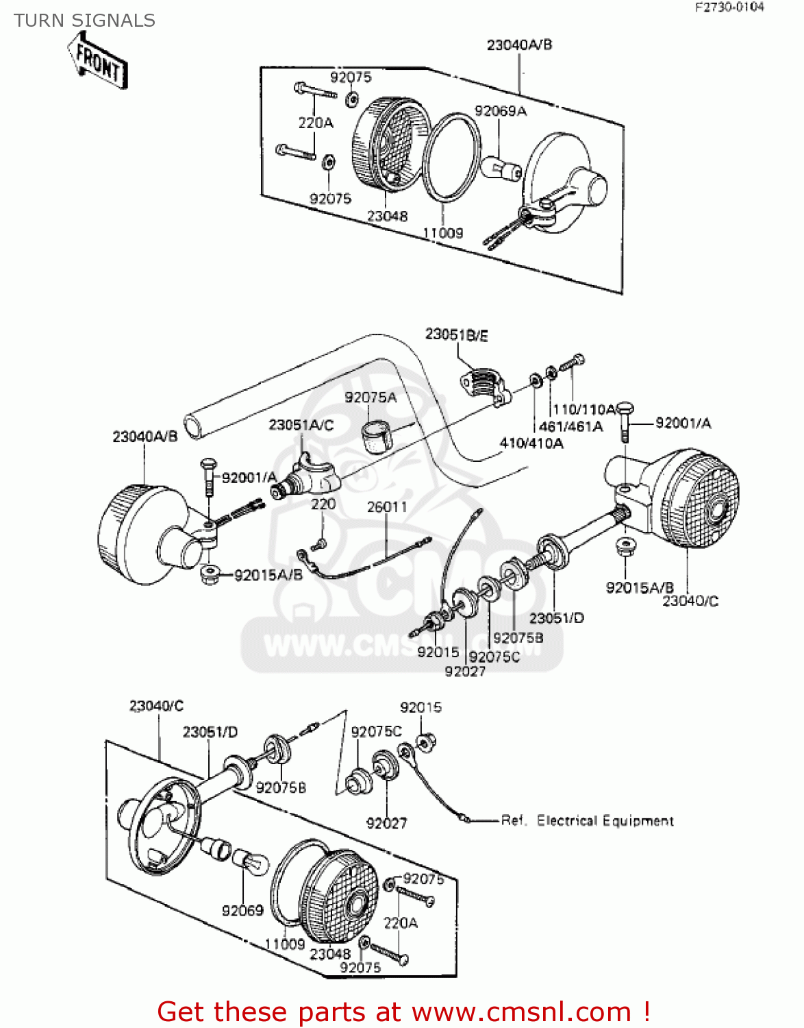 TURN SIGNALS KZ550F2 SHAFT 1984 USA CALIFORNIA CANADA / LTD