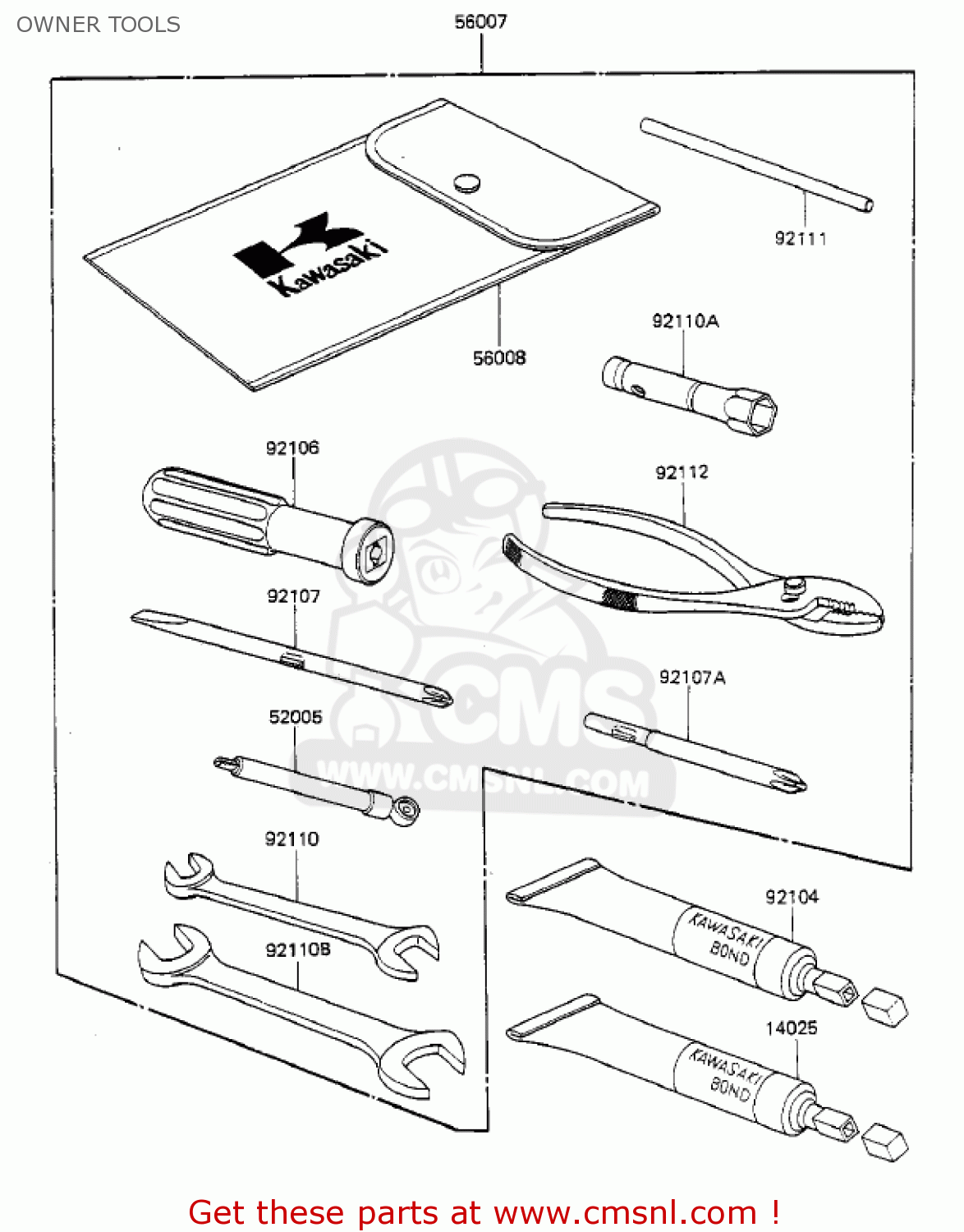 OWNER TOOLS KZ550F2 SHAFT 1984 USA CALIFORNIA CANADA / LTD