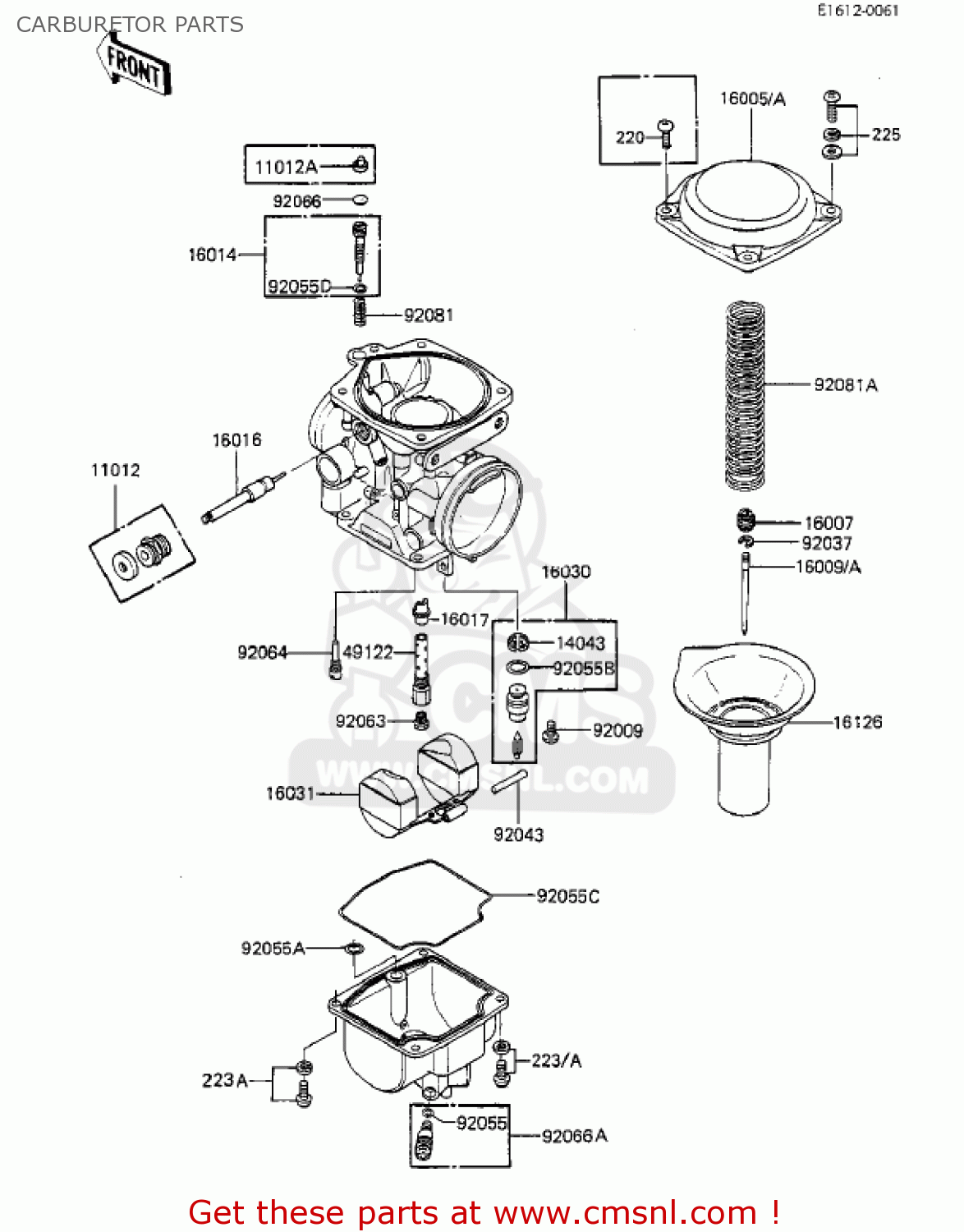 CARBURETOR PARTS KZ550F2 SHAFT 1984 USA CALIFORNIA CANADA / LTD