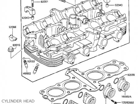 CYLINDER HEAD - KZ550F2 SHAFT 1984 USA CALIFORNIA CANADA / LTD