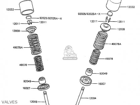 VALVES - KZ550F2 SHAFT 1984 USA CALIFORNIA CANADA / LTD
