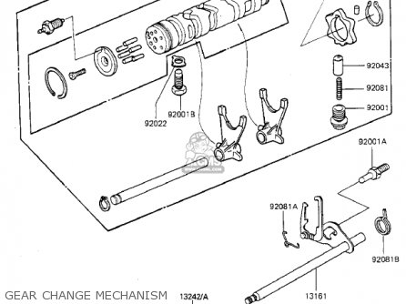 GEAR CHANGE MECHANISM - KZ550F2 SHAFT 1984 USA CALIFORNIA CANADA / LTD