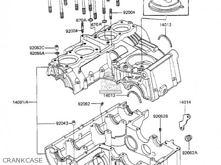 CRANKCASE - KZ550F2 SHAFT 1984 USA CALIFORNIA CANADA / LTD