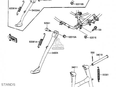 STANDS - KZ550F2 SHAFT 1984 USA CALIFORNIA CANADA / LTD
