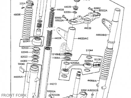 FRONT FORK - KZ550F2 SHAFT 1984 USA CALIFORNIA CANADA / LTD