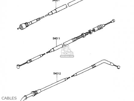 CABLES - KZ550F2 SHAFT 1984 USA CALIFORNIA CANADA / LTD