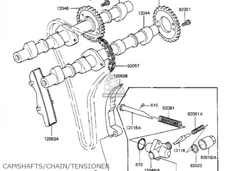 CAMSHAFTS/CHAIN/TENSIONER - KZ550F2 SHAFT 1984 USA CALIFORNIA CANADA / LTD
