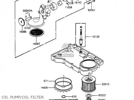 OIL PUMP/OIL FILTER - KZ550F2 SHAFT 1984 USA CALIFORNIA CANADA / LTD