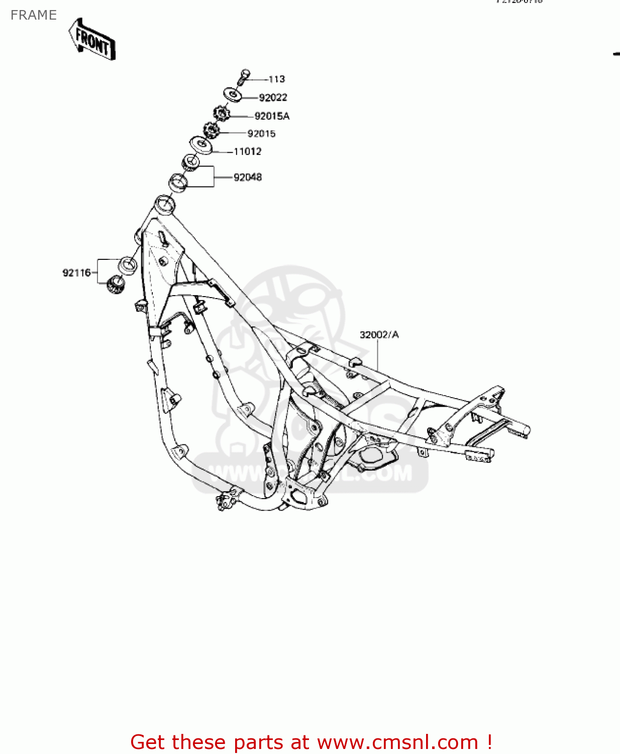 FRAME KZ550H1 GPZ 1982 USA CANADA