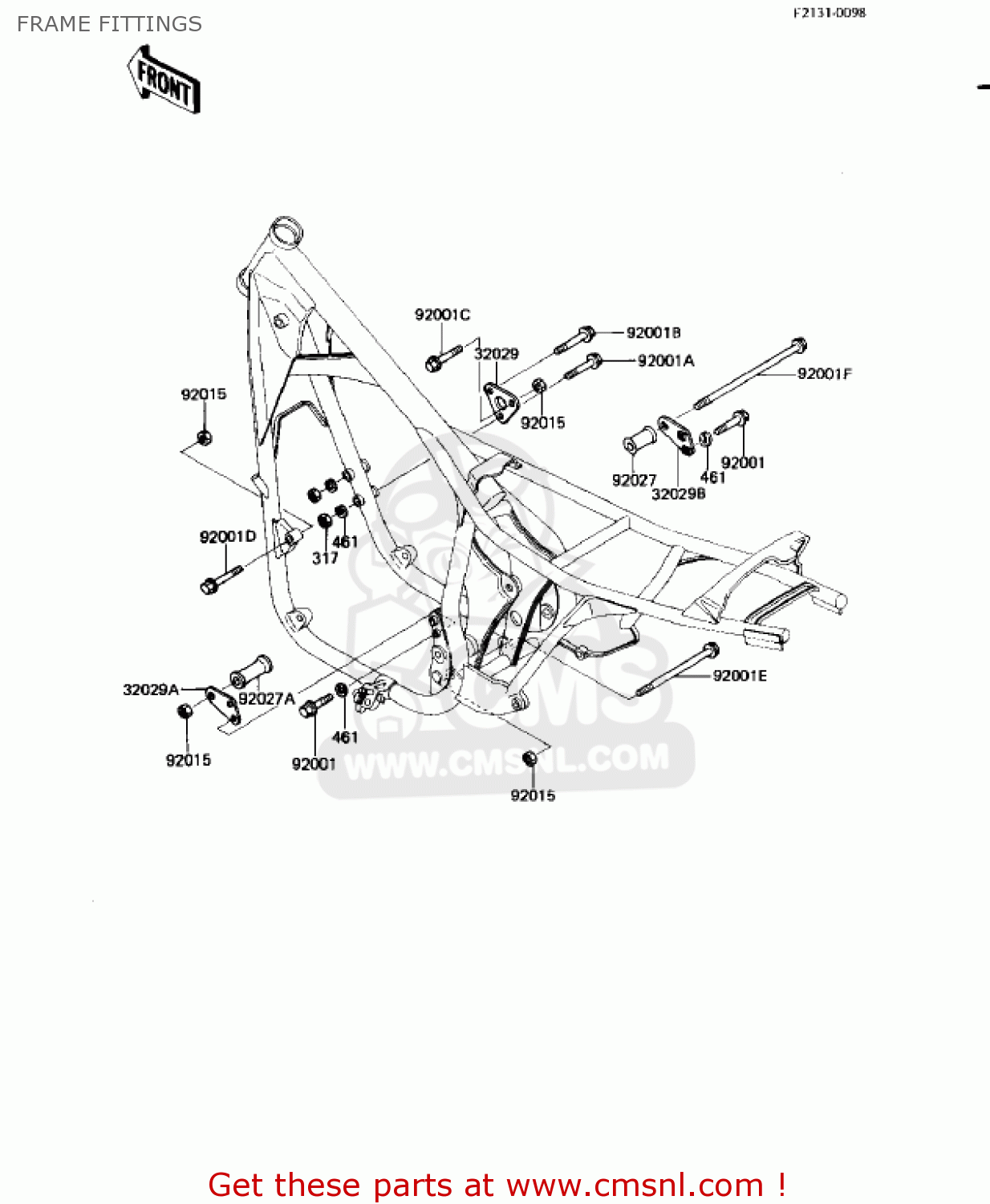 FRAME FITTINGS KZ550H1 GPZ 1982 USA CANADA