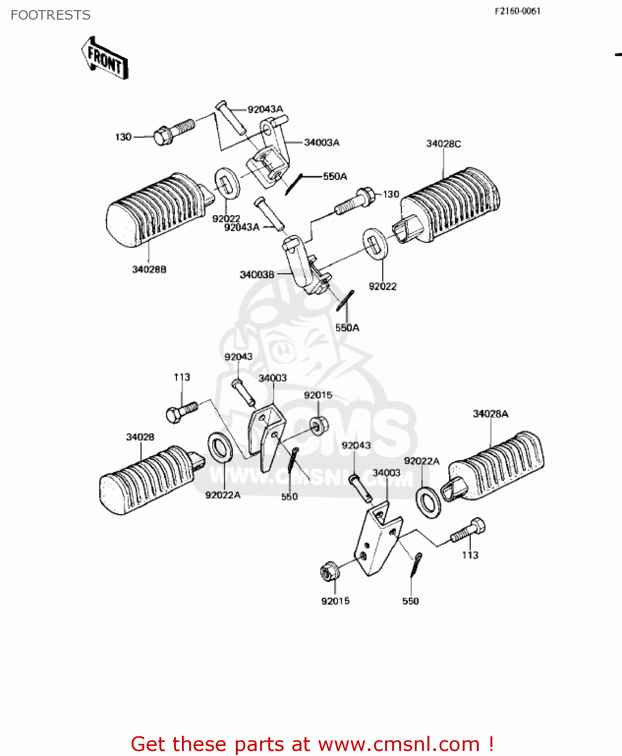 FOOTRESTS KZ550H1 GPZ 1982 USA CANADA
