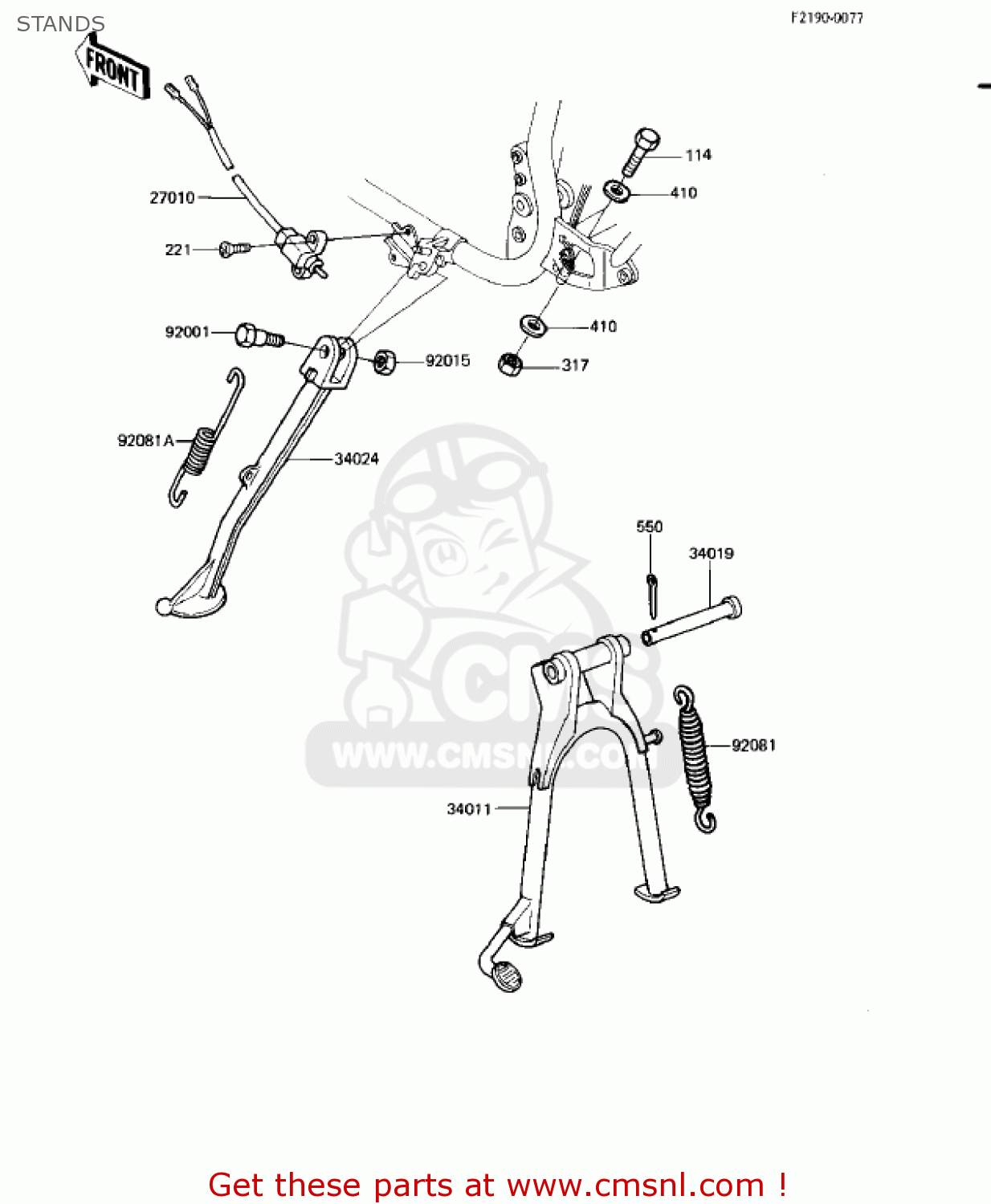 STANDS KZ550H1 GPZ 1982 USA CANADA