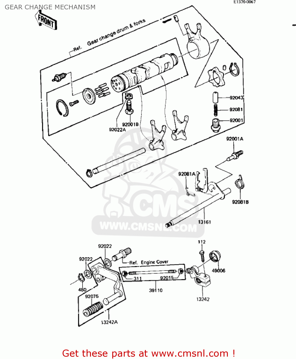 GEAR CHANGE MECHANISM KZ550H1 GPZ 1982 USA CANADA