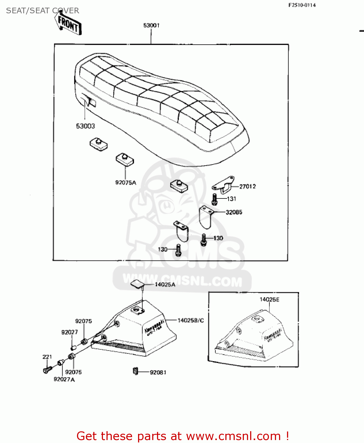 SEAT/SEAT COVER KZ550H1 GPZ 1982 USA CANADA
