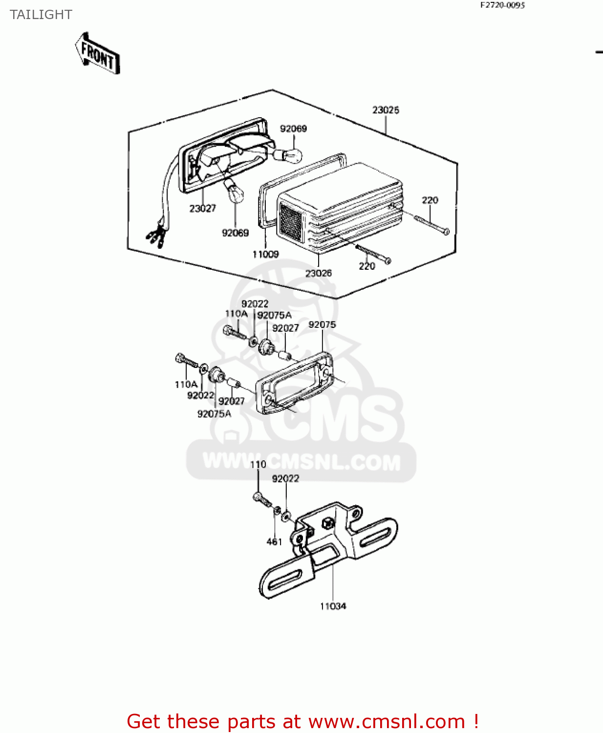 TAILIGHT KZ550H1 GPZ 1982 USA CANADA