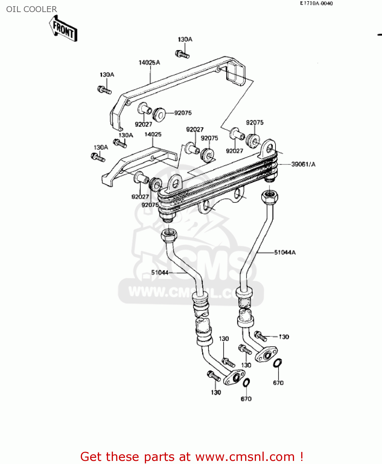 OIL COOLER KZ550H1 GPZ 1982 USA CANADA
