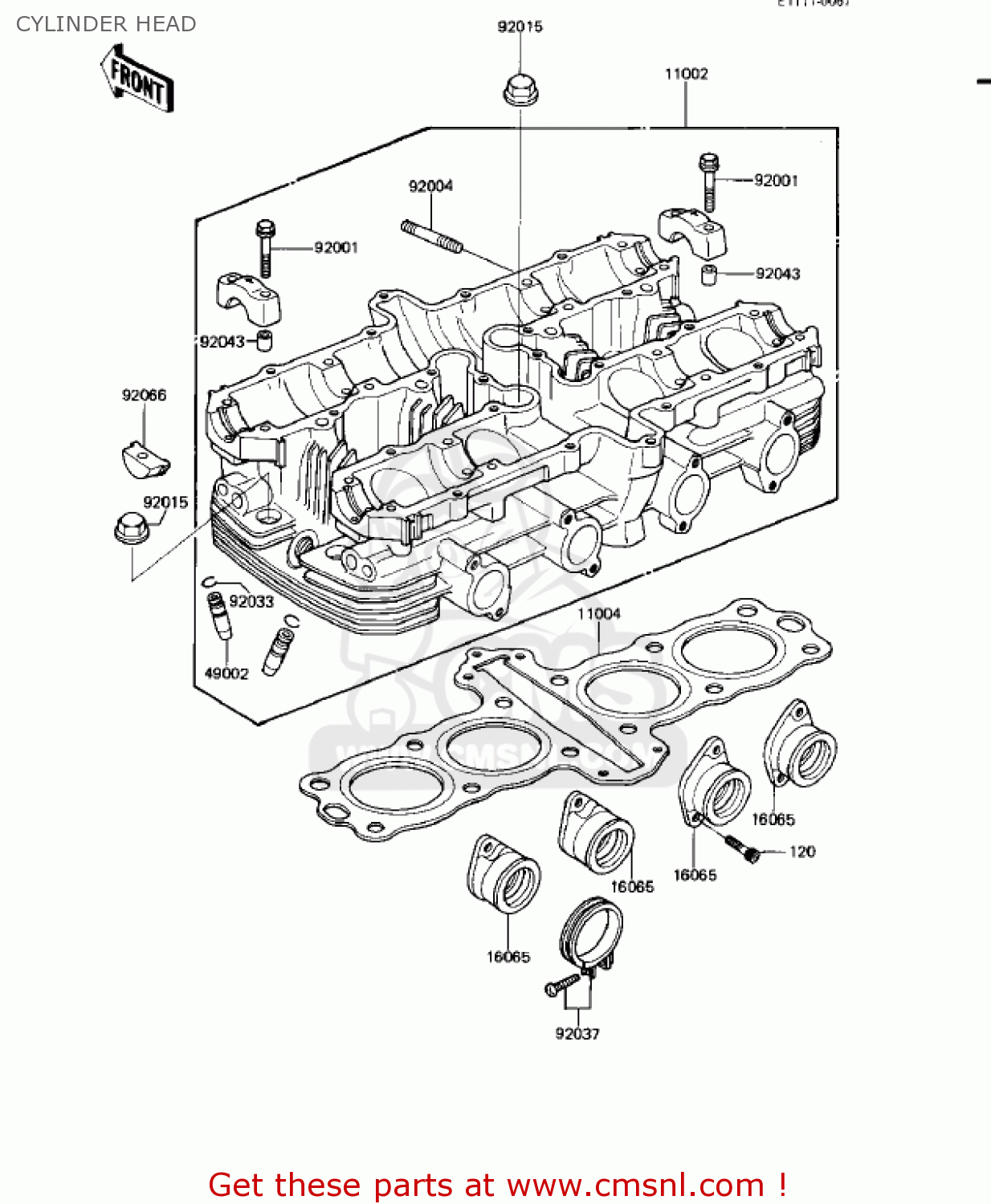 CYLINDER HEAD KZ550H1 GPZ 1982 USA CANADA