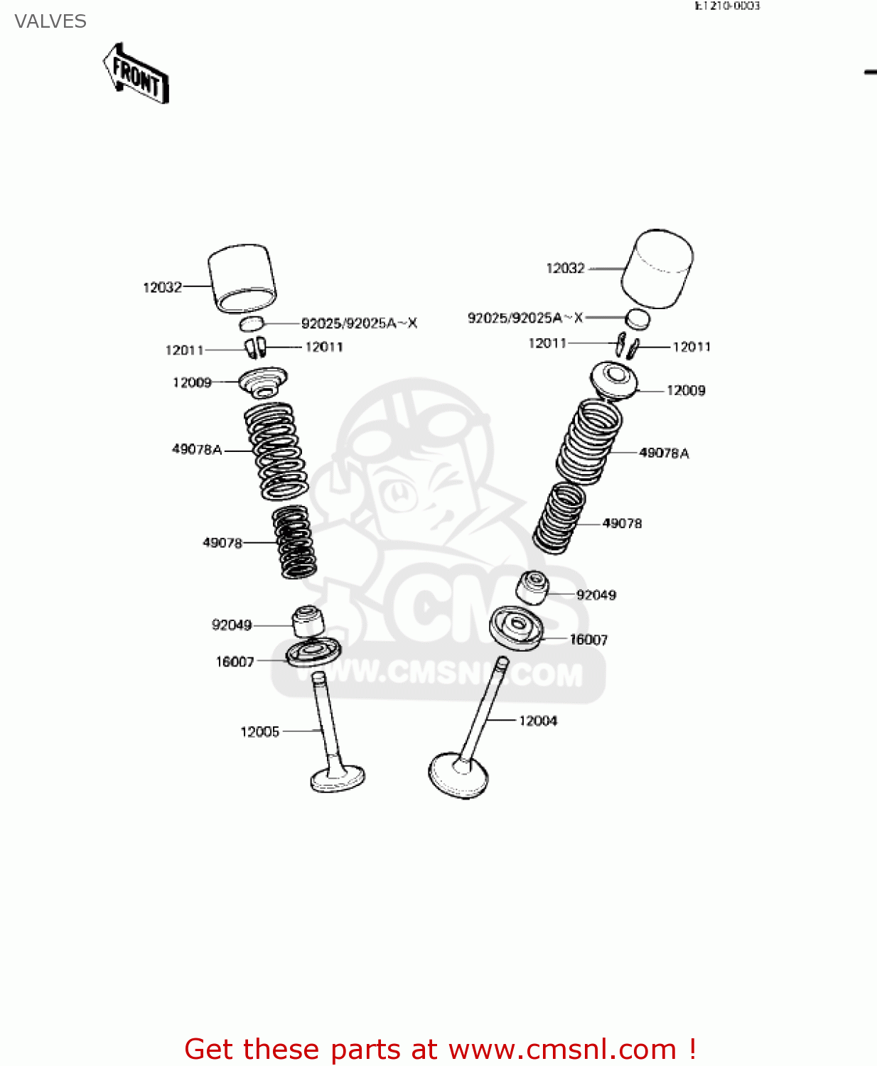 VALVES KZ550H1 GPZ 1982 USA CANADA