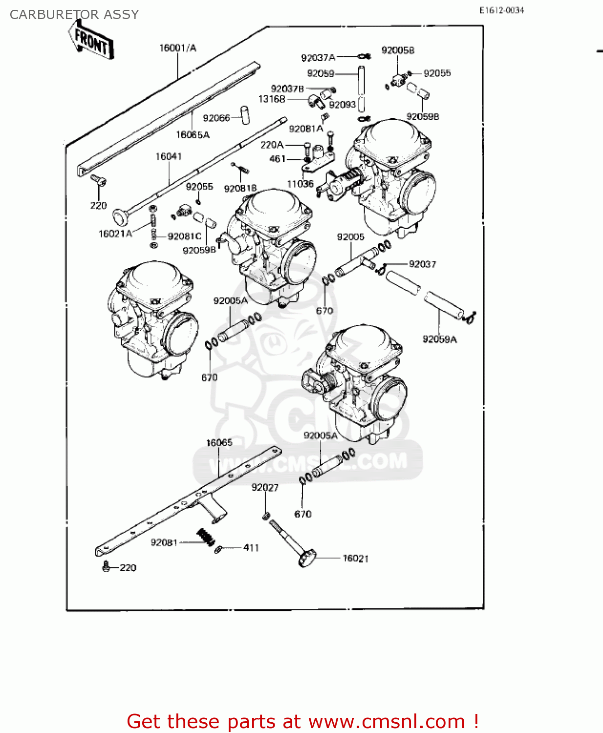 CARBURETOR ASSY KZ550H1 GPZ 1982 USA CANADA