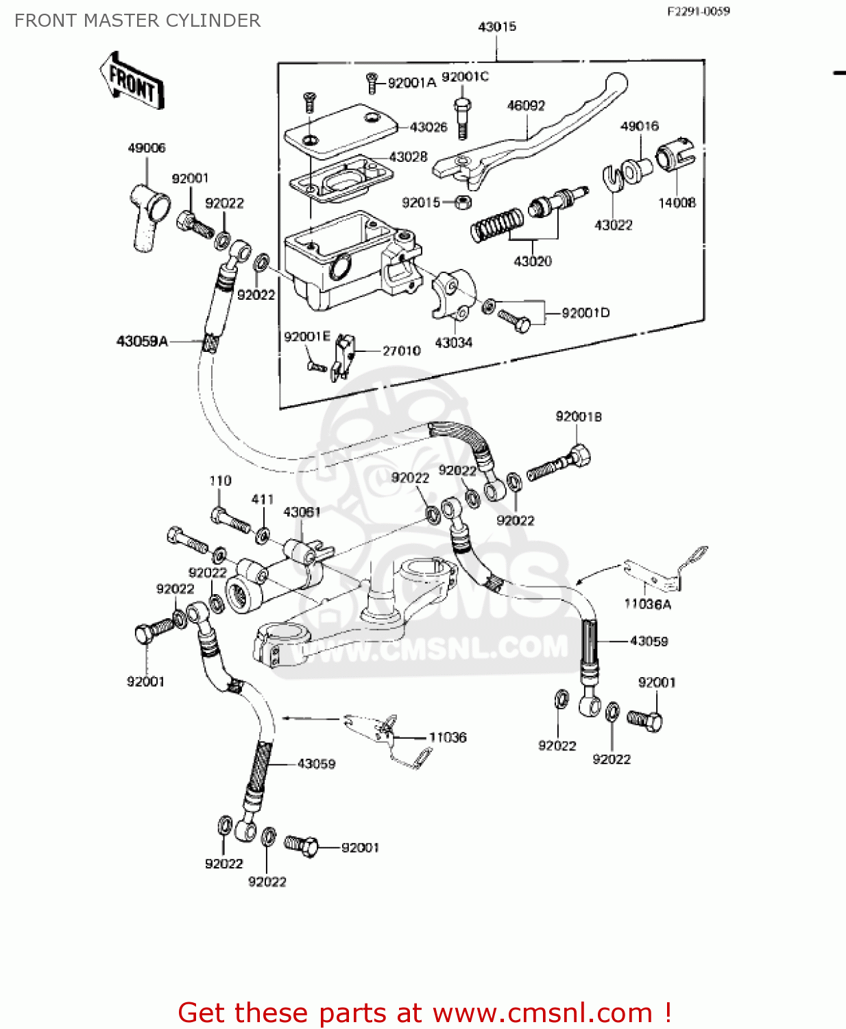 FRONT MASTER CYLINDER KZ550H1 GPZ 1982 USA CANADA