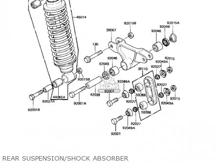 REAR SUSPENSION/SHOCK ABSORBER - KZ550H1 GPZ 1982 USA CANADA