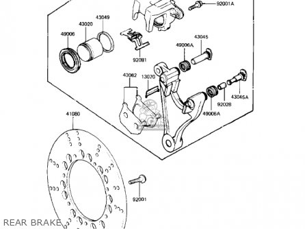 REAR BRAKE - KZ550H1 GPZ 1982 USA CANADA