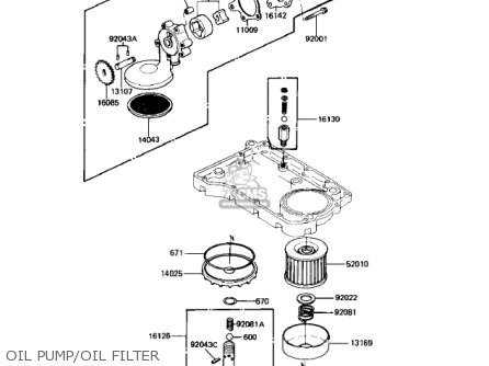 OIL PUMP/OIL FILTER - KZ550H1 GPZ 1982 USA CANADA