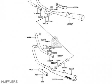 MUFFLERS - KZ550H1 GPZ 1982 USA CANADA