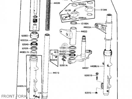 FRONT FORK - KZ550H1 GPZ 1982 USA CANADA