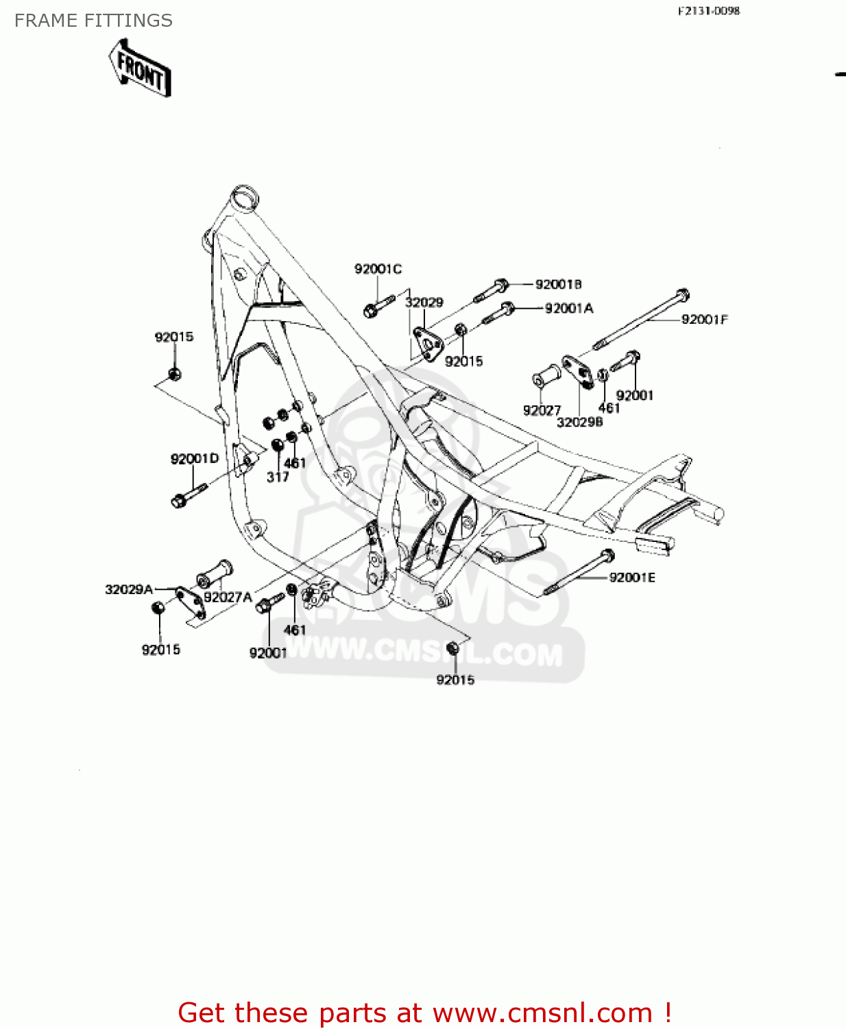 FRAME FITTINGS KZ550H2 GPZ 1983 USA CANADA