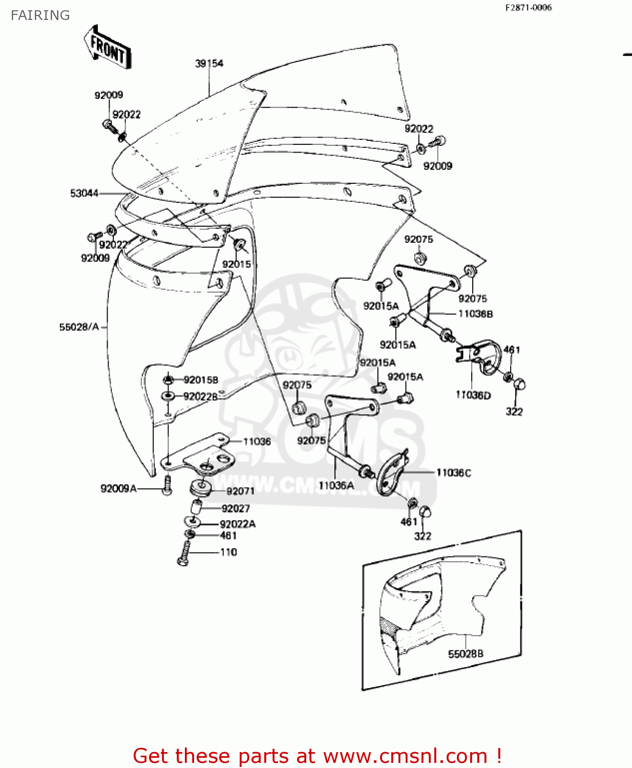 FAIRING KZ550H2 GPZ 1983 USA CANADA