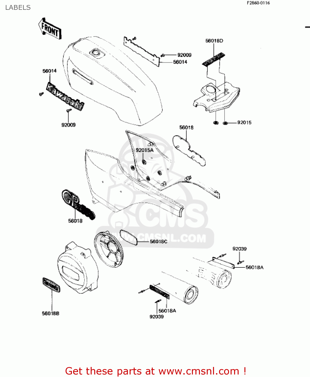 LABELS KZ550H2 GPZ 1983 USA CANADA