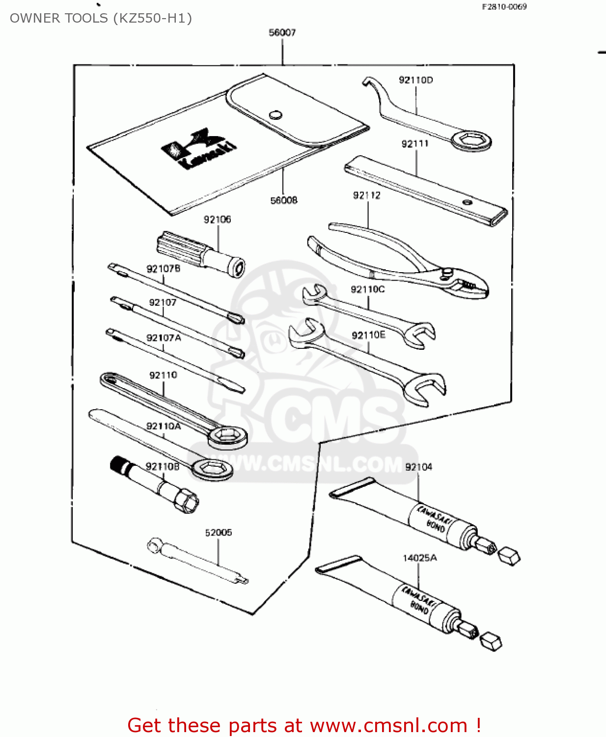 OWNER TOOLS (KZ550-H1) KZ550H2 GPZ 1983 USA CANADA