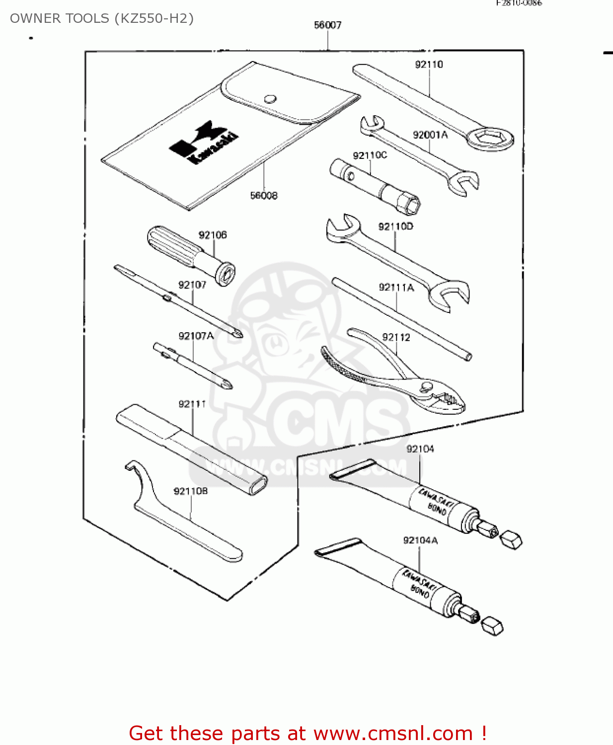 OWNER TOOLS (KZ550-H2) KZ550H2 GPZ 1983 USA CANADA