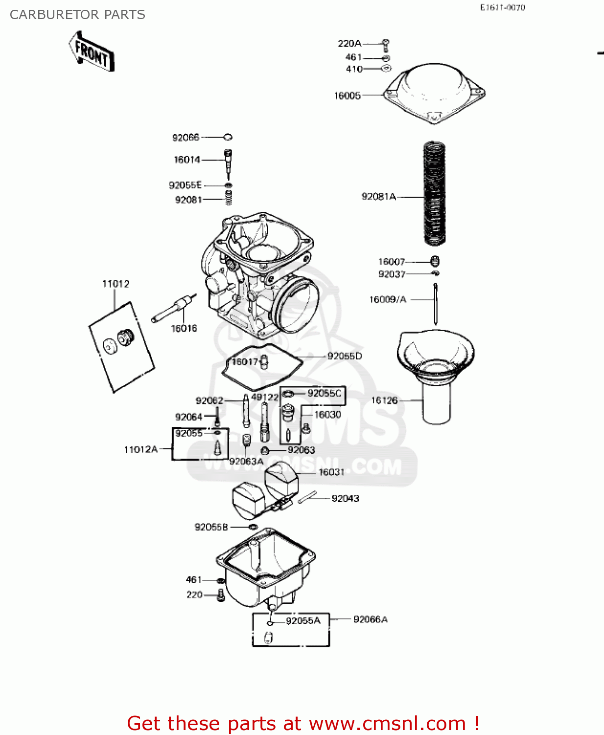 CARBURETOR PARTS KZ550H2 GPZ 1983 USA CANADA