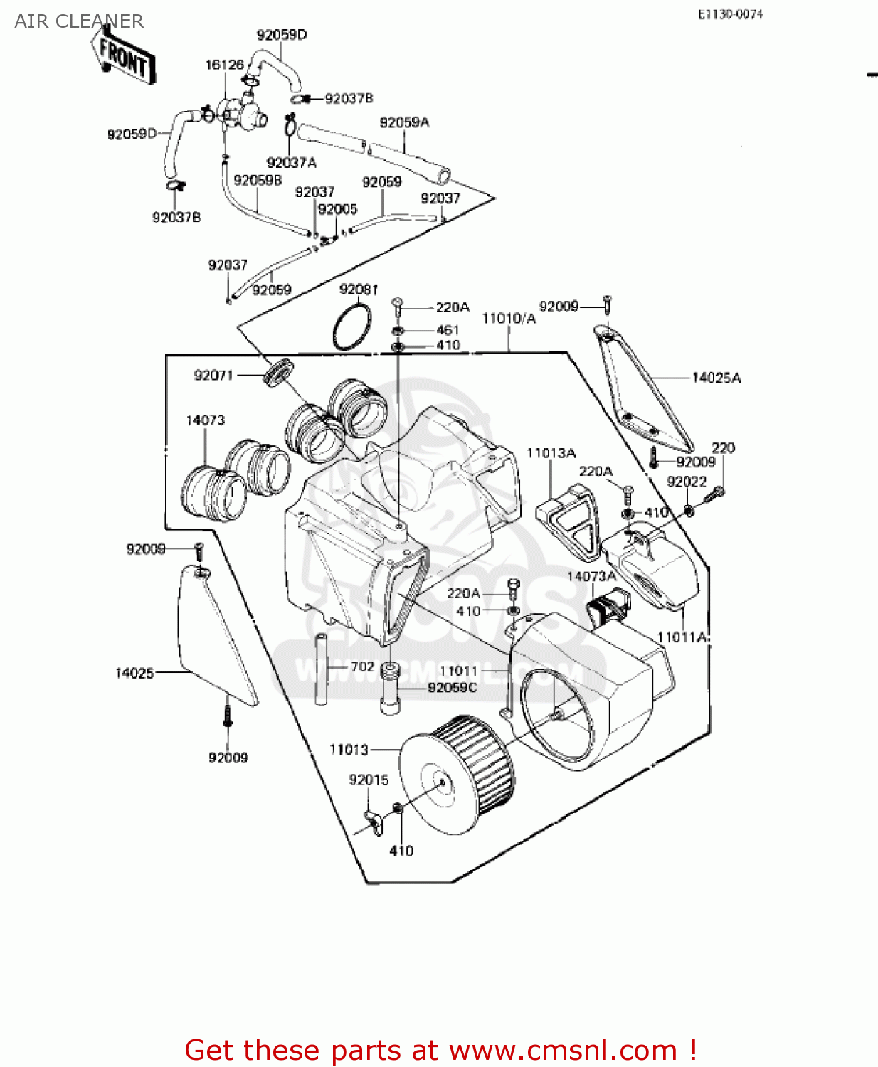 AIR CLEANER KZ550H2 GPZ 1983 USA CANADA
