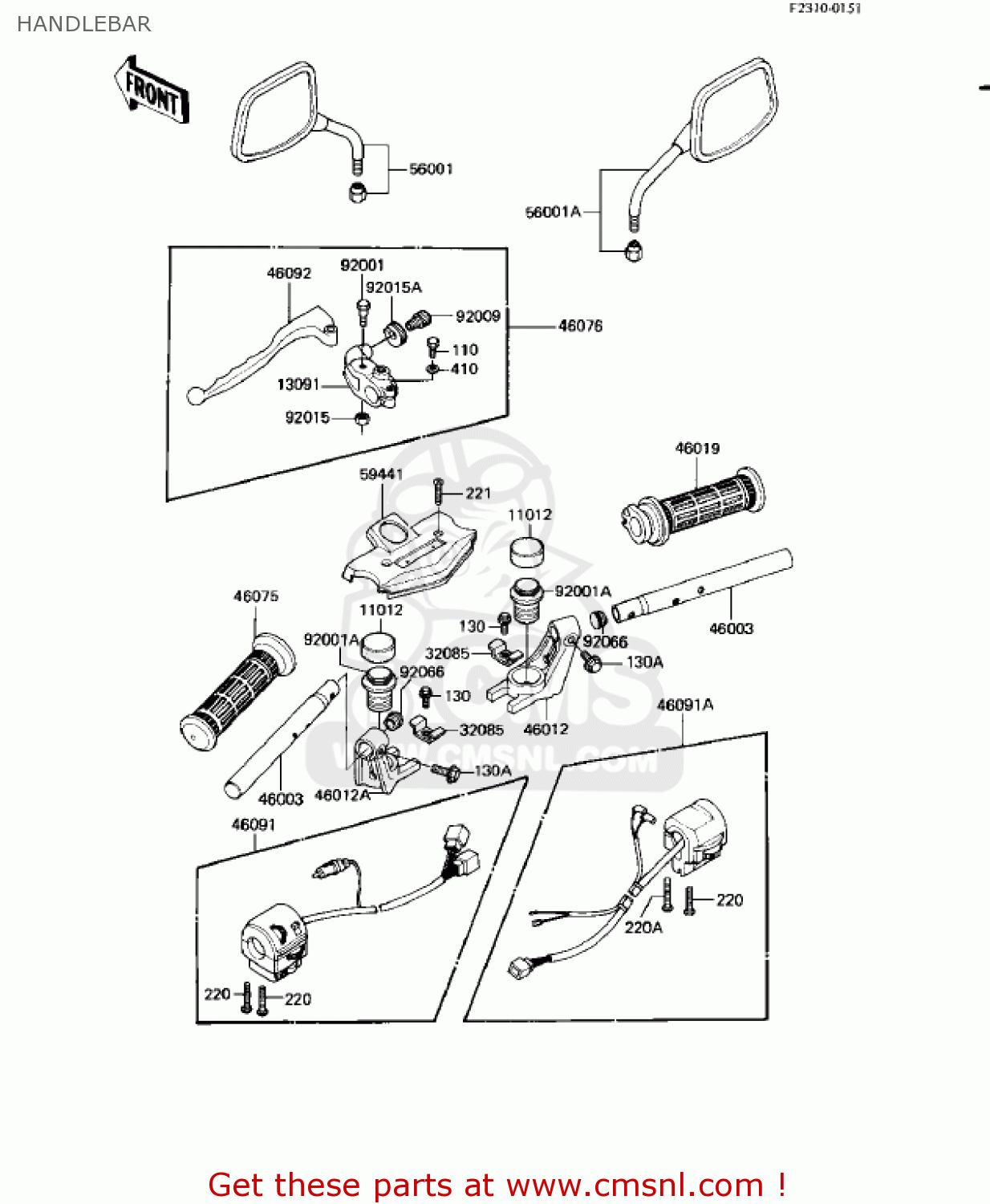 HANDLEBAR KZ550H2 GPZ 1983 USA CANADA