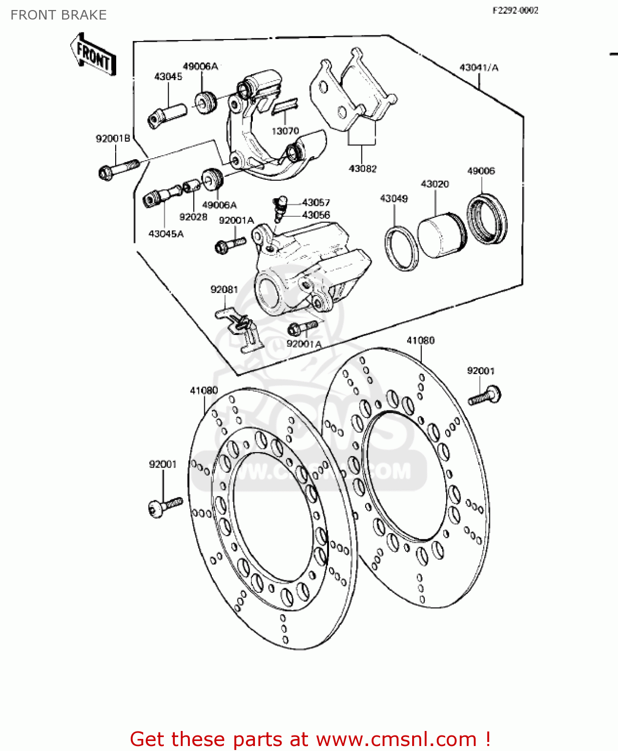 FRONT BRAKE KZ550H2 GPZ 1983 USA CANADA