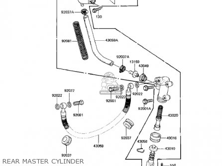 REAR MASTER CYLINDER - KZ550H2 GPZ 1983 USA CANADA