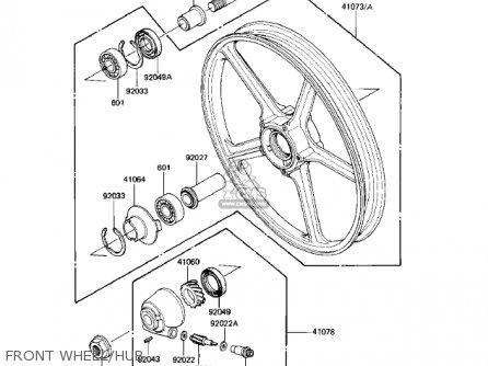 FRONT WHEEL/HUB - KZ550H2 GPZ 1983 USA CANADA