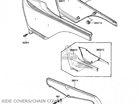 SIDE COVERS/CHAIN COVER - KZ550H2 GPZ 1983 USA CANADA