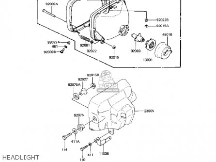 HEADLIGHT - KZ550H2 GPZ 1983 USA CANADA