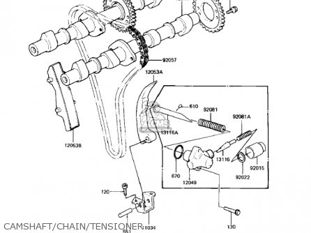 CAMSHAFT/CHAIN/TENSIONER - KZ550H2 GPZ 1983 USA CANADA
