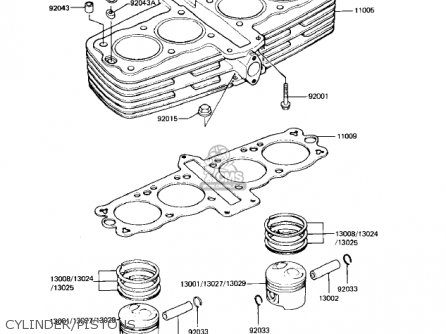 CYLINDER/PISTONS - KZ550H2 GPZ 1983 USA CANADA