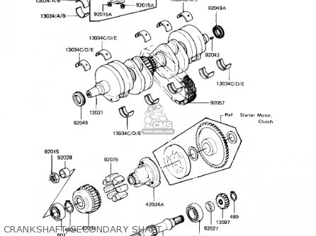 CRANKSHAFT/SECONDARY SHAFT - KZ550H2 GPZ 1983 USA CANADA