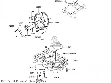 BREATHER COVER/OIL PAN - KZ550H2 GPZ 1983 USA CANADA