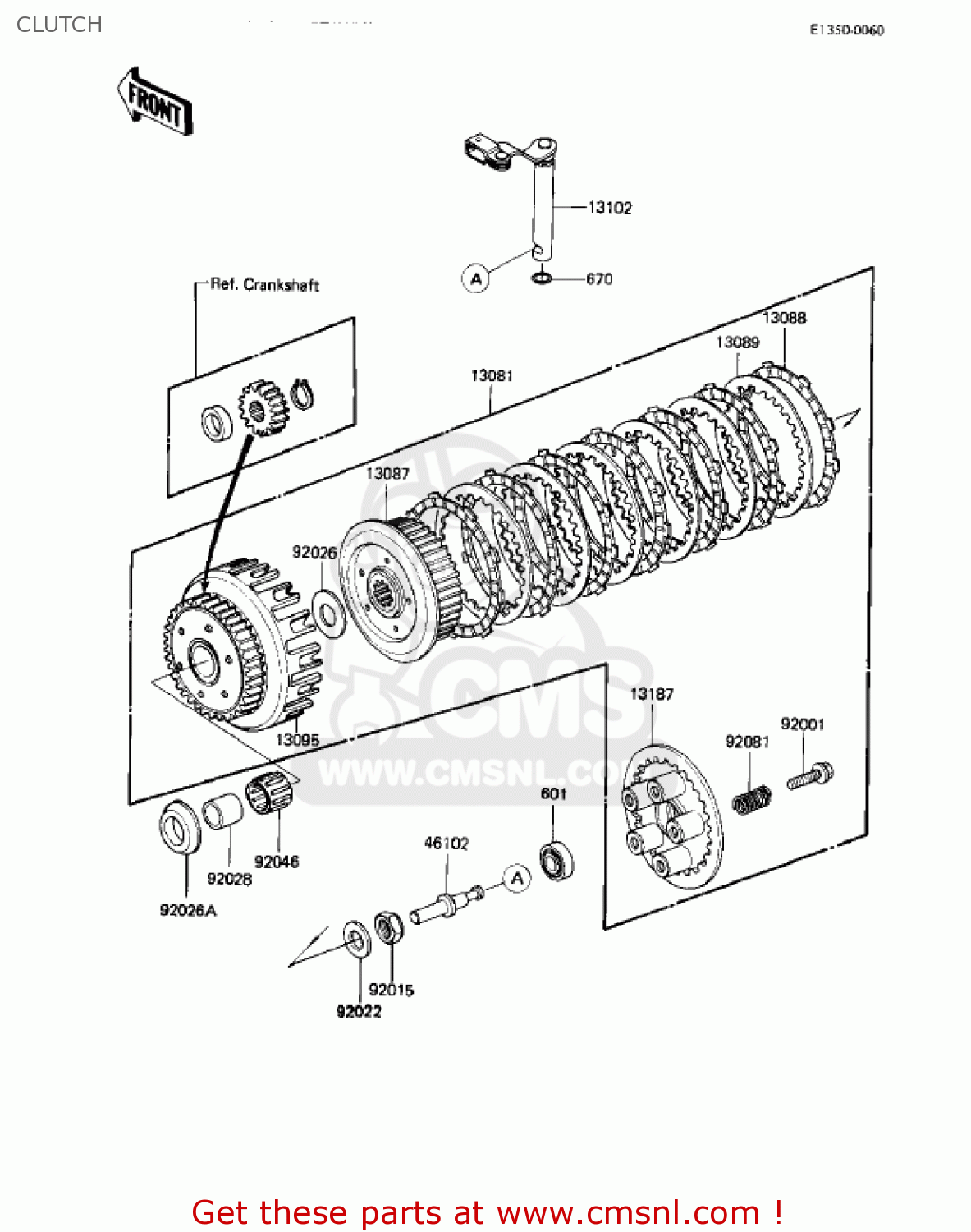 CLUTCH KZ550M1 SHAFT 1983 USA CANADA / LTD